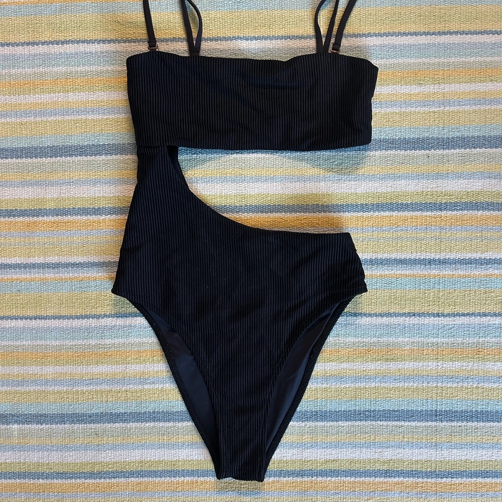 Frankie's Bikinis Black One Piece Cut Out Swimsuit